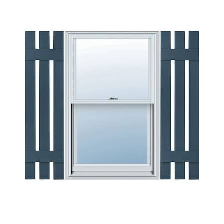 Ekena Millwork 12 in. W x 43 in. H Builders Edge, Three Board Spaced, Board-n-Batten Shutters, 036, Classic Blue, PR 070120043036